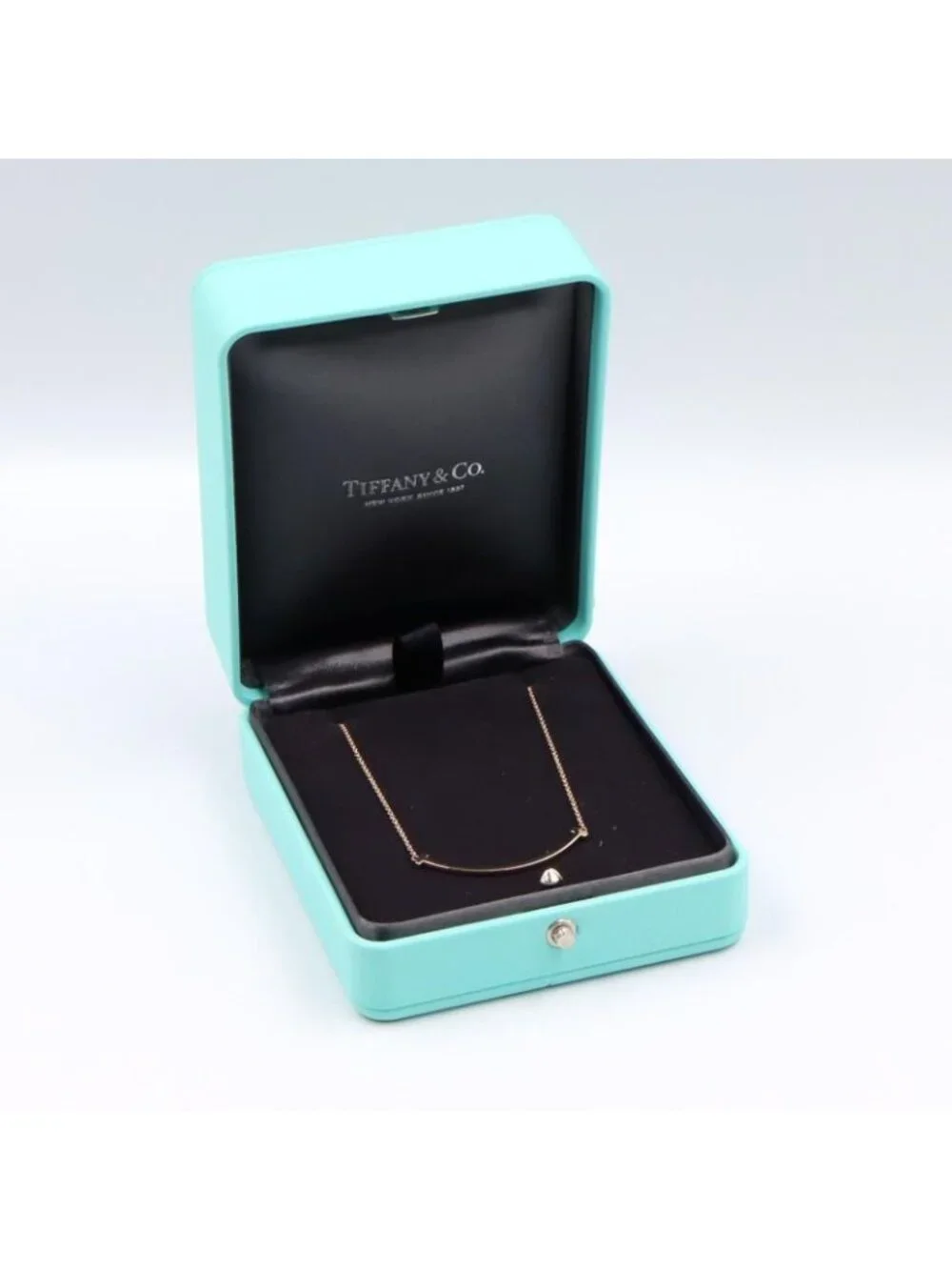 Tiffany & Co Necklace T Smile Small 41 46 cm 18k Pink Gold - Picture 7 of 8